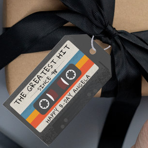 Retro Greatest Hits Kassette Geburtstagsfeier Geschenkanhänger