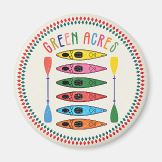 Retro Green Acres Kayaking Magnet