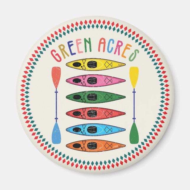 Retro Green Acres Kayaking Magnet (Vorne)