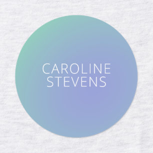 Retro Green Blue Gradient Personalisierter Name Etiketten