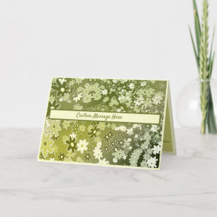 Retro Green Blume Foliage Karte