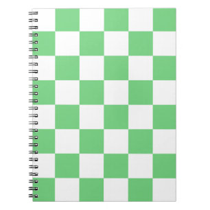 Retro Green Chessboard Tile Y2K Ästhetisches Muste Notizblock