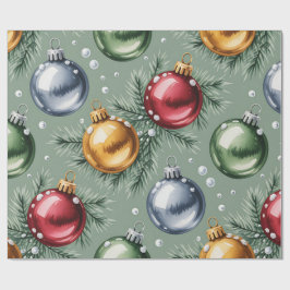 Retro Green Christmas Wrapping Paper Geschenkpapier