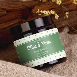 Retro Green Cosmetics Jar Wrap-Around-Label