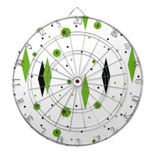 Retro Green Diamonds & Sternexplosionen Dart Board Dartscheibe