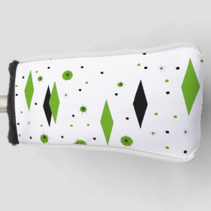 Retro Green Diamonds & Sternexplosionen Putter Cov Golf Headcover