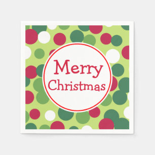 Retro Green Frohe Weihnachts-Party Napkins Serviette