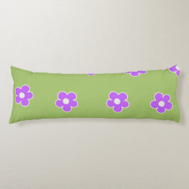Retro Green Lila Floral Einfaches Muster Blume Seitenschläferkissen