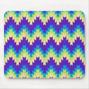 Retro Green & Lila Wacky Geometric Muster Mousepad