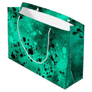 Retro Green Paint Spritzer Große Geschenktüte
