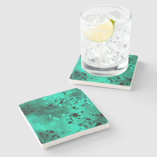 Retro Green Paint Spritzer Steinuntersetzer