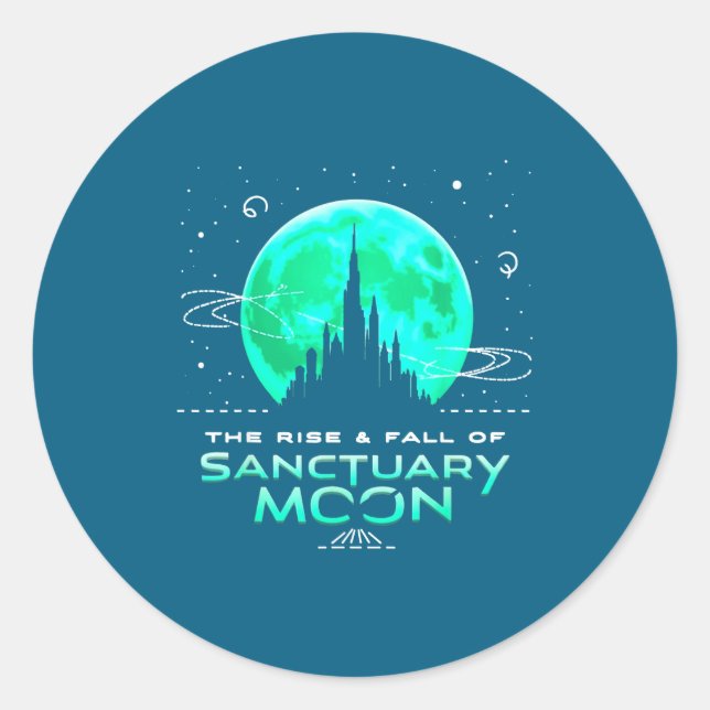 Retro Green Quote The Rise And Fall Of Sanctuary M Runder Aufkleber (Vorderseite)