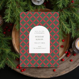 Retro Green Red Mid Century Moderne Ferienkarte