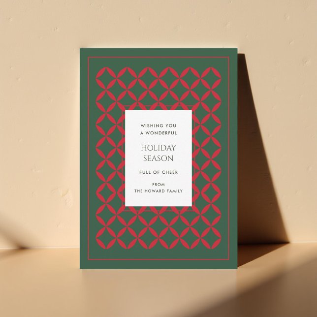 Retro Green Red Mid Century Moderne Ferienkarte (Von Creator hochgeladen)