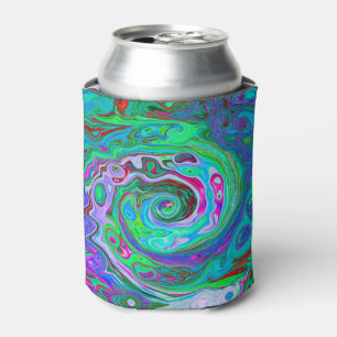 Retro Green, Red und Magenta Abstrakt Groovy Swirl Dosenkühler
