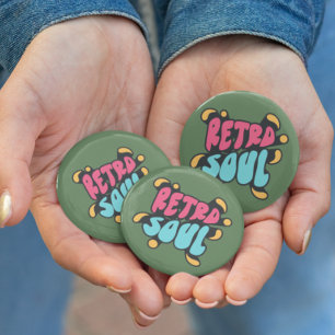 Retro Green Rucksäcke Jacken Zitat Trend Button