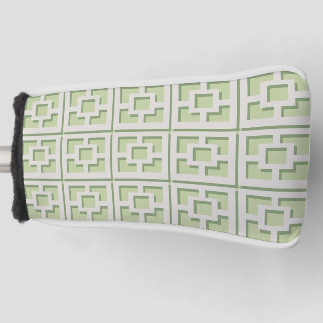 Retro Green Trellis Golf Head Cover Golf Headcover (Vorderseite)