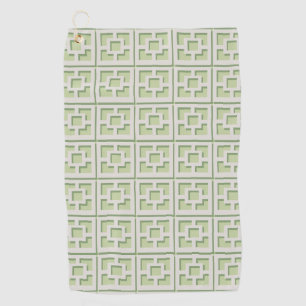 Retro Green Trellis Golf Towel Golfhandtuch