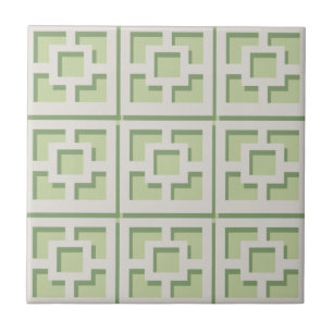 Retro Green Trellis Keramik Tile Fliese
