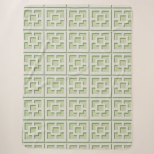 Retro Green Trellis Sherpa Blanket Sherpadecke