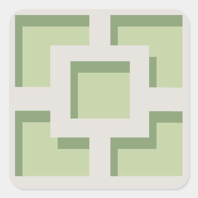 Retro Green Trellis Sticker (Vorderseite)
