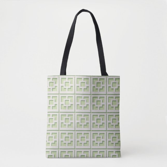 Retro Green Trellis Tasche (Vorderseite)