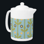Retro Green und Blue Niedlich Folksfloral Muster<br><div class="desc">Verspielt und lustig sind die Worte,  die sich beim Betrachten dieses süßen Retro-grünen und blauen folksy blumigen Musters einfallen lassen. Oh,  so bezaubernd und super niedlich auch. Dieses klassische Blumenmuster übersetzt sich perfekt in Mode und Wohngestaltung. Das perfekte Geschenk für alle Liebhaber der 60er Jahre in Ihrem Leben.</div>