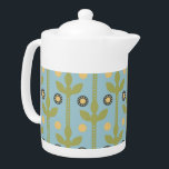 Retro Green und Blue Niedlich Folksfloral Muster<br><div class="desc">Verspielt und lustig sind die Worte,  die sich beim Betrachten dieses süßen Retro-grünen und blauen folksy blumigen Musters einfallen lassen. Oh,  so bezaubernd und super niedlich auch. Dieses klassische Blumenmuster übersetzt sich perfekt in Mode und Wohngestaltung. Das perfekte Geschenk für alle Liebhaber der 60er Jahre in Ihrem Leben.</div>
