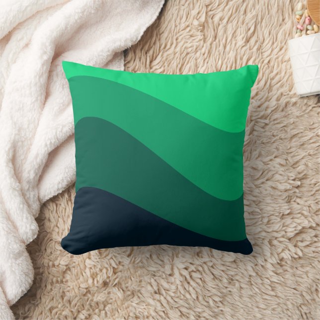 Retro Green Wave Muster Kissen (Decke)