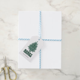 Retro Greenery Frory Christmas Geschenkanhänger