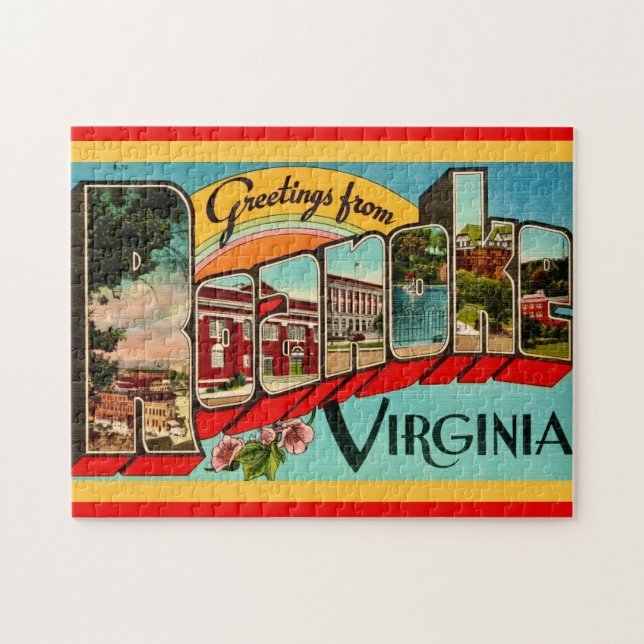 Retro Greetings From Roanoke, VA (Horizontal)