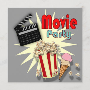 Retro Grey Boys Movie Anniversaire Fête Invitation