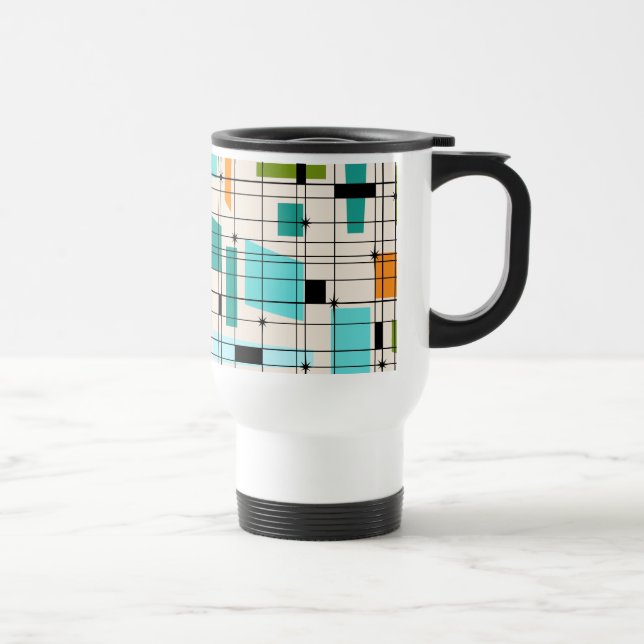 Rétro Grid et Starbursts Travel Mug (Droite)