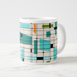 Retro Grid & Sternexplosionen Jumbo Tasse