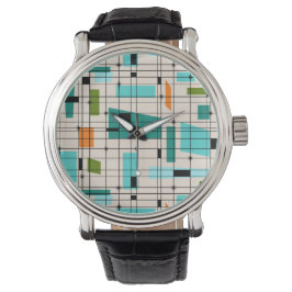 Retro Grid & Sternexplosionen Männerüberwachung Armbanduhr