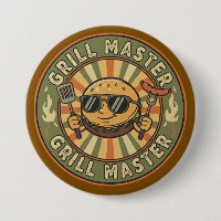 Retro Grill Master Burger Charakter BBQ King Vinta