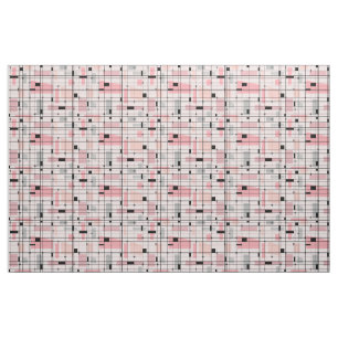 Rétro grille rose et tissu de coton de Starbursts