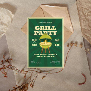 Retro GRILLEN Grill Party Einladung
