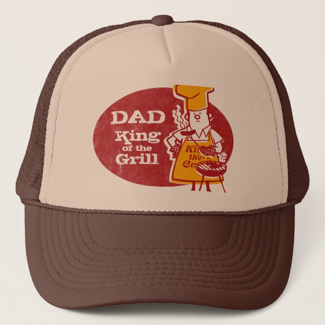 Retro GRILLEN Koch Personalisiert Truckerkappe (Vorderseite)