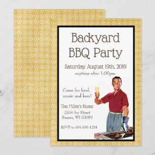 Retro-GRILLEN-Party Einladung