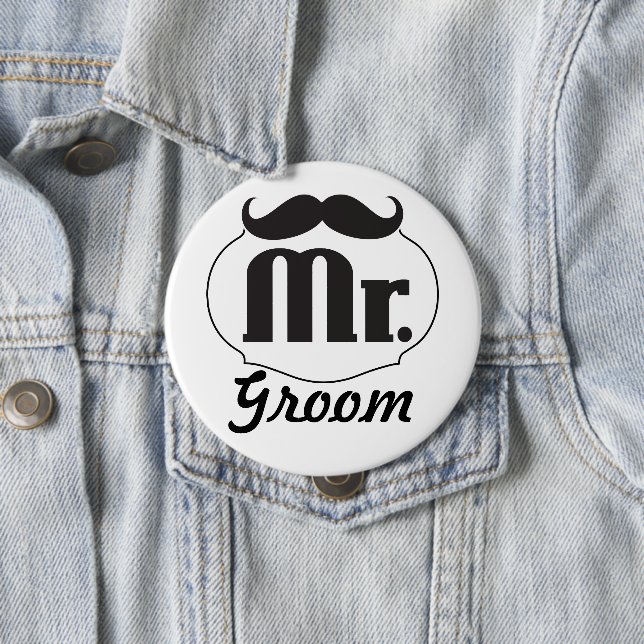 Retro Groom Wedding Abzeichen Button (Beispiel)
