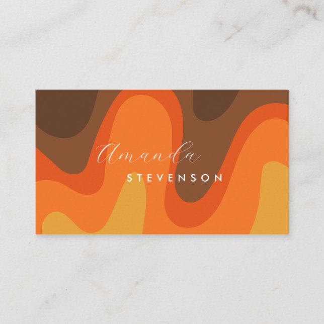 Retro Groove Liquid Abstrakt V Visitenkarte (Vorderseite)