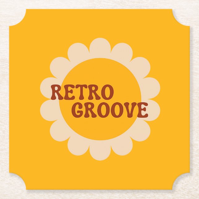 Retro Groove Paper Coaster Untersetzer (Vorderseite)