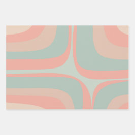 Retro Groove Pastel Vibes Muster Geschenkpapier Set