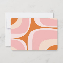 Retro Groove Pink und Orange Abstraktes Muster Dankeskarte