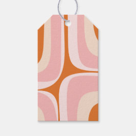 Retro Groove Pink und Orange Abstraktes Muster Geschenkanhänger