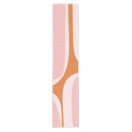 Retro Groove Pink und Orange Abstraktes Muster Kurzer Tischläufer