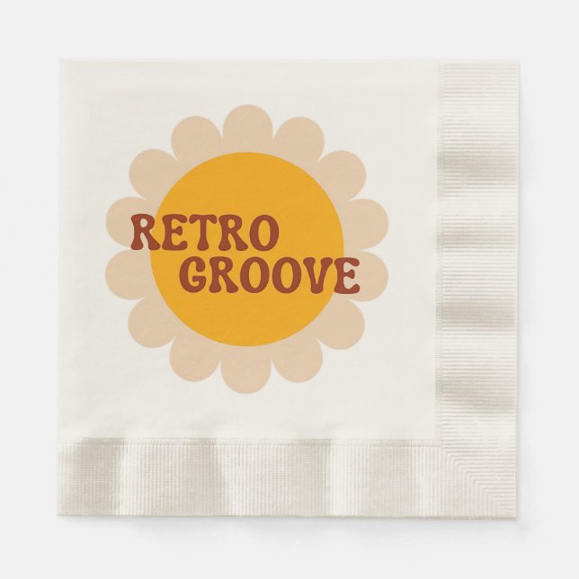 Retro Groove Servietten (Vorderseite)