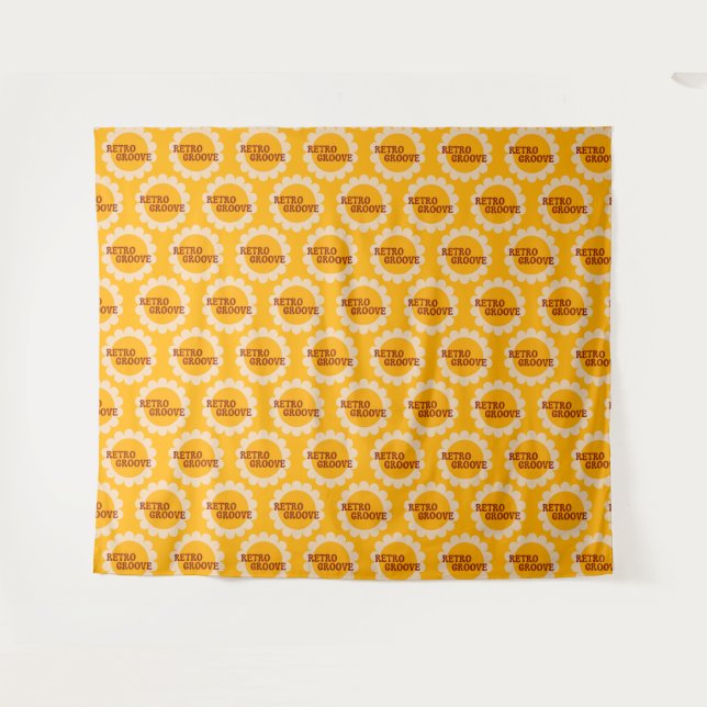 Retro Groove Teppich Wandteppich (Vorderseite (Horizontal))
