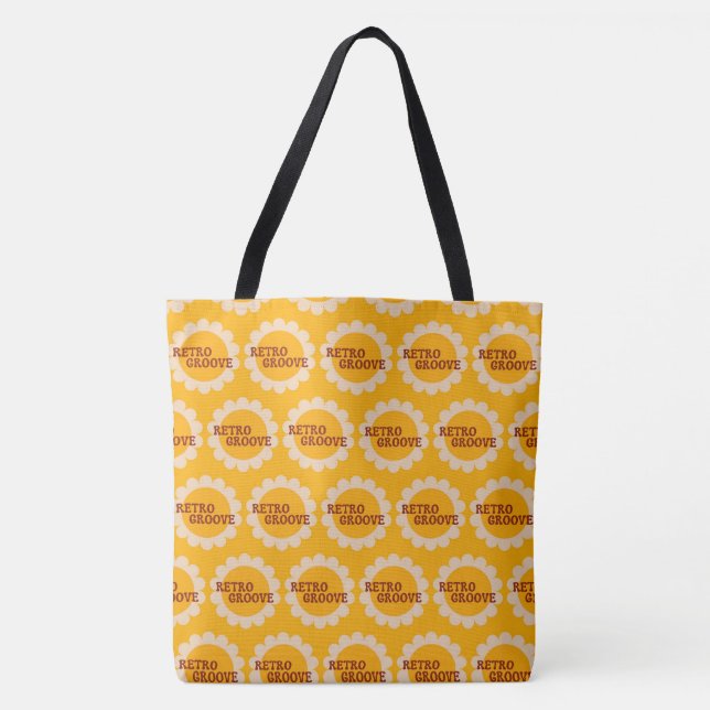Retro Groove Tote Bag Tasche (Vorderseite)
